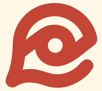 Monoline Eye Wave Emblem #fff8e7/#c44536