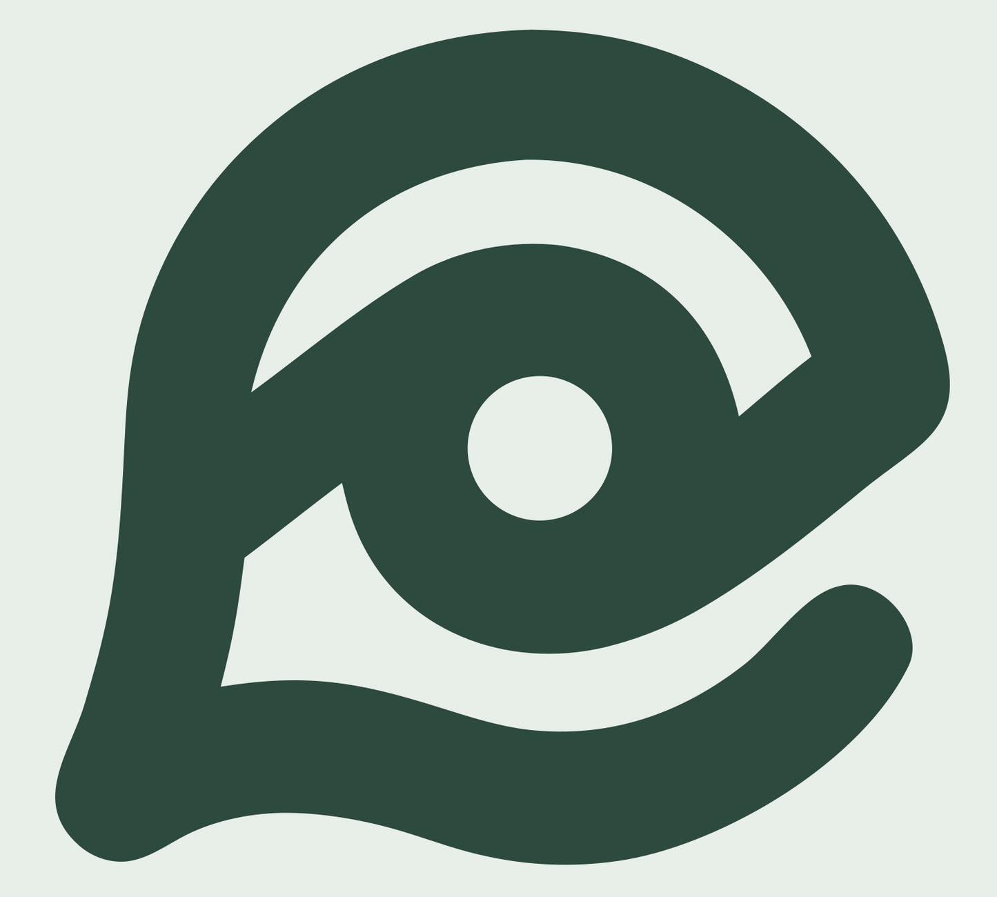Monoline Eye Wave Emblem #e8efe9/#2d4a3e