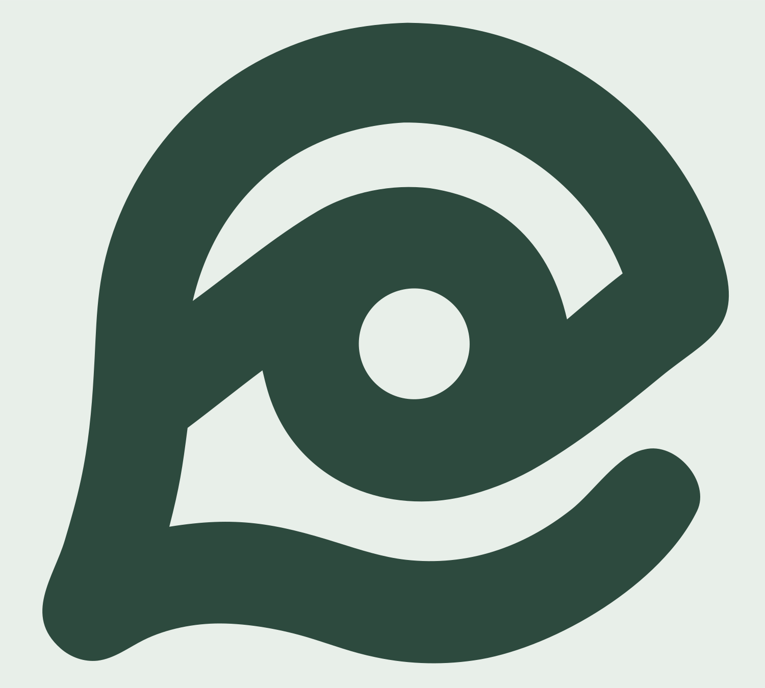 Monoline Eye Wave Emblem #e8efe9/#2d4a3e
