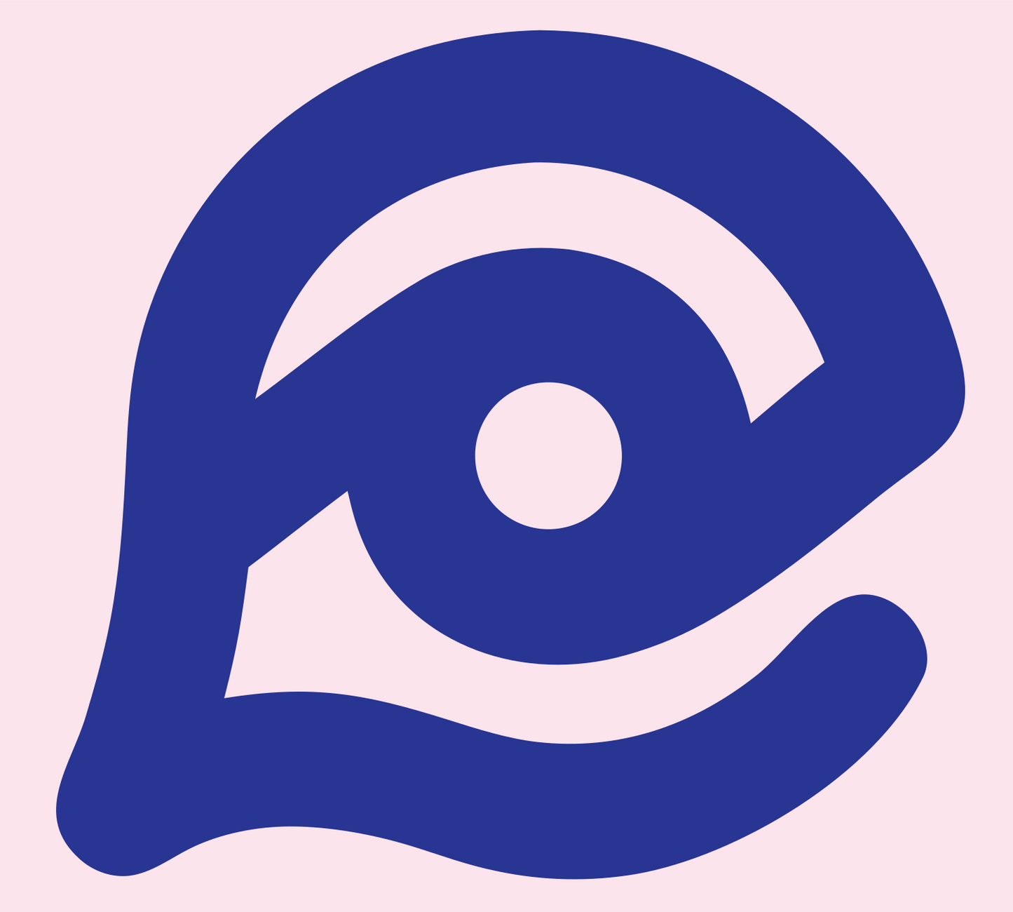 Monoline Eye Wave Emblem #fce4ec/#283593