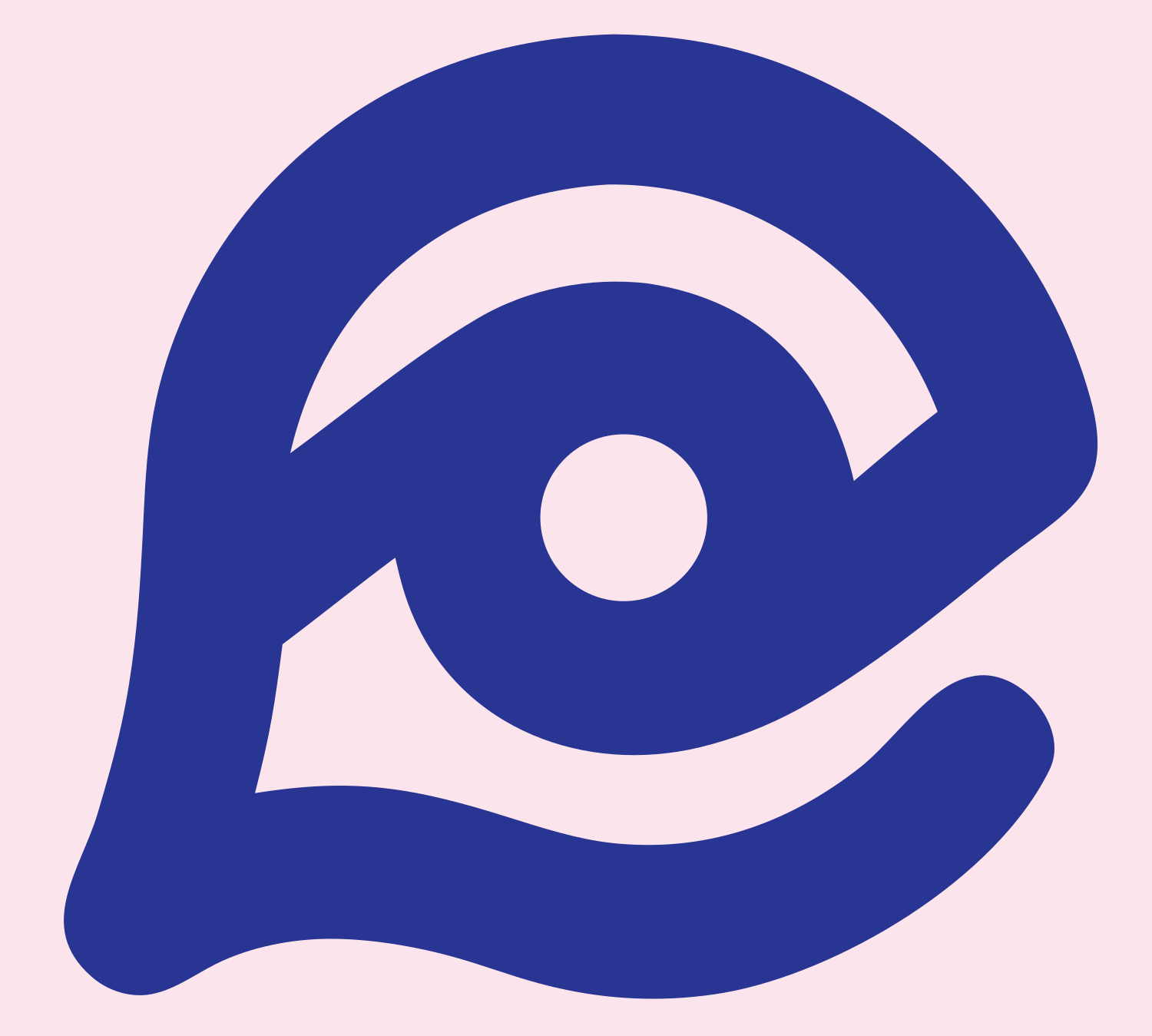 Monoline Eye Wave Emblem #fce4ec/#283593