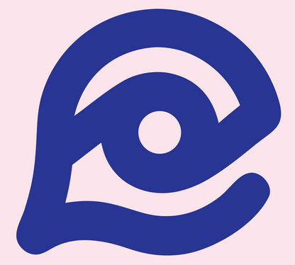 Monoline Eye Wave Emblem #fce4ec/#283593