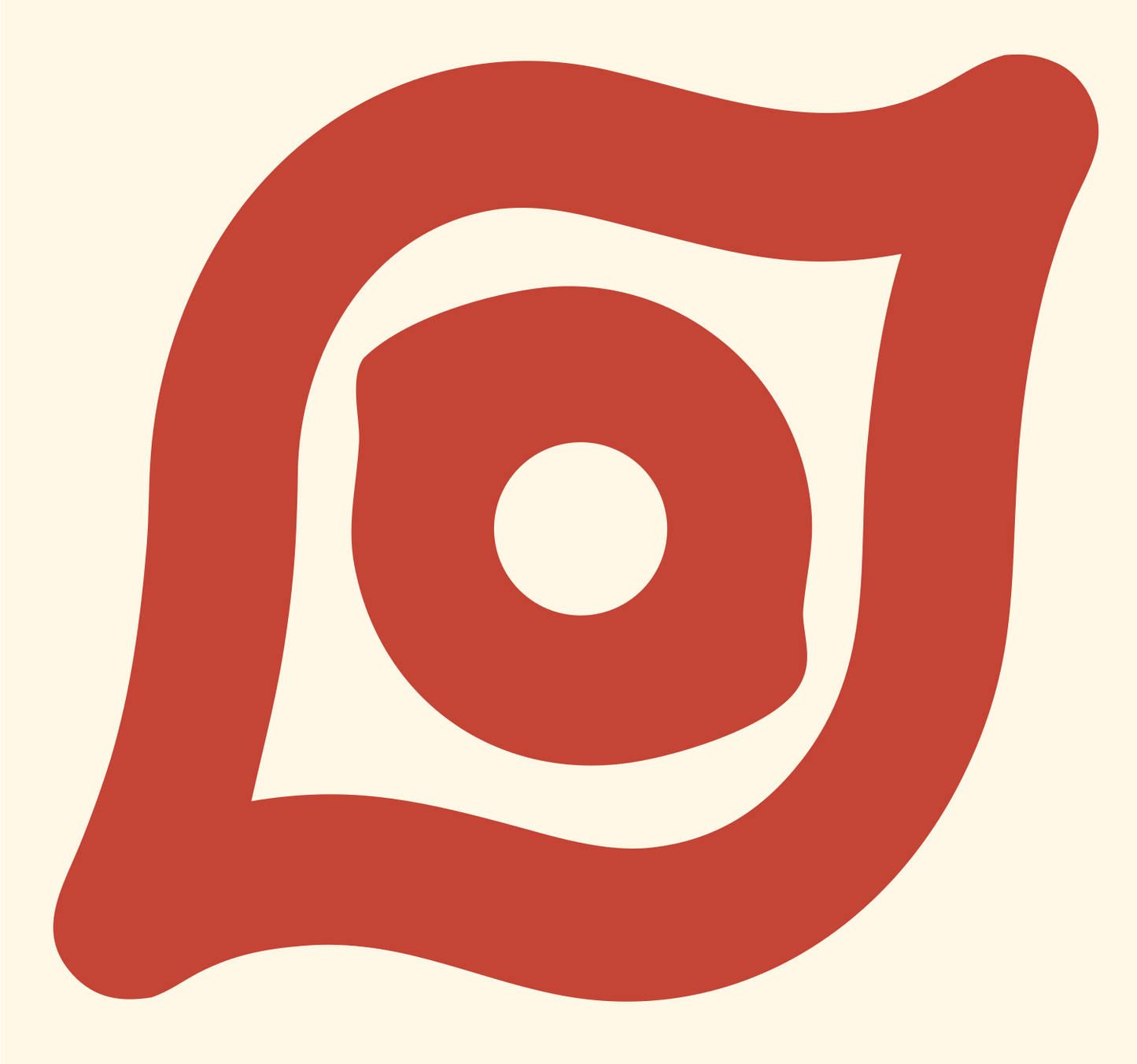 Monoline Eye Lens Crest #fff8e7/#c44536