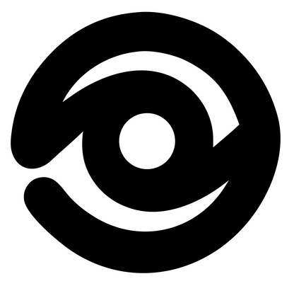 Monoline Eye Orbit Logo #ffffff/#000000