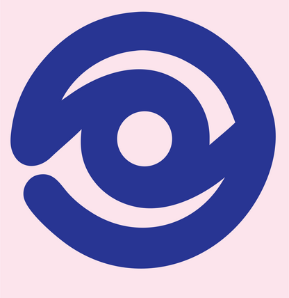 Monoline Eye Orbit Logo #fce4ec/#283593