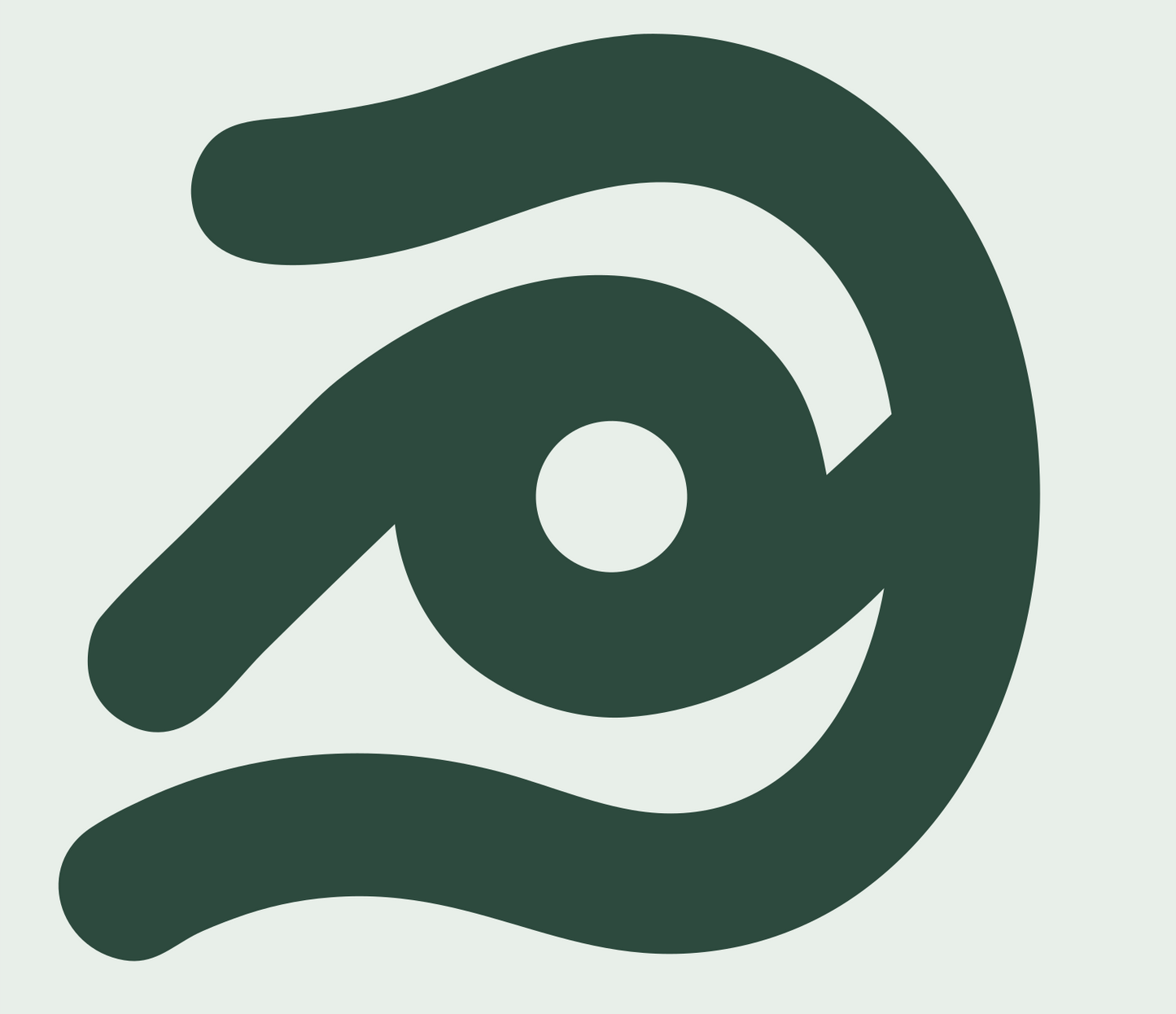 Monoline Eye Curl Icon #e8efe9/#2d4a3e