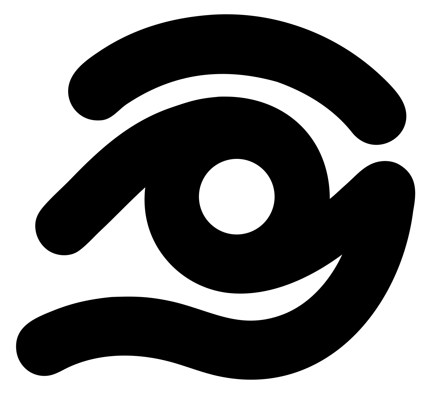 Monoline Eye Vortex Logo #ffffff/#000000