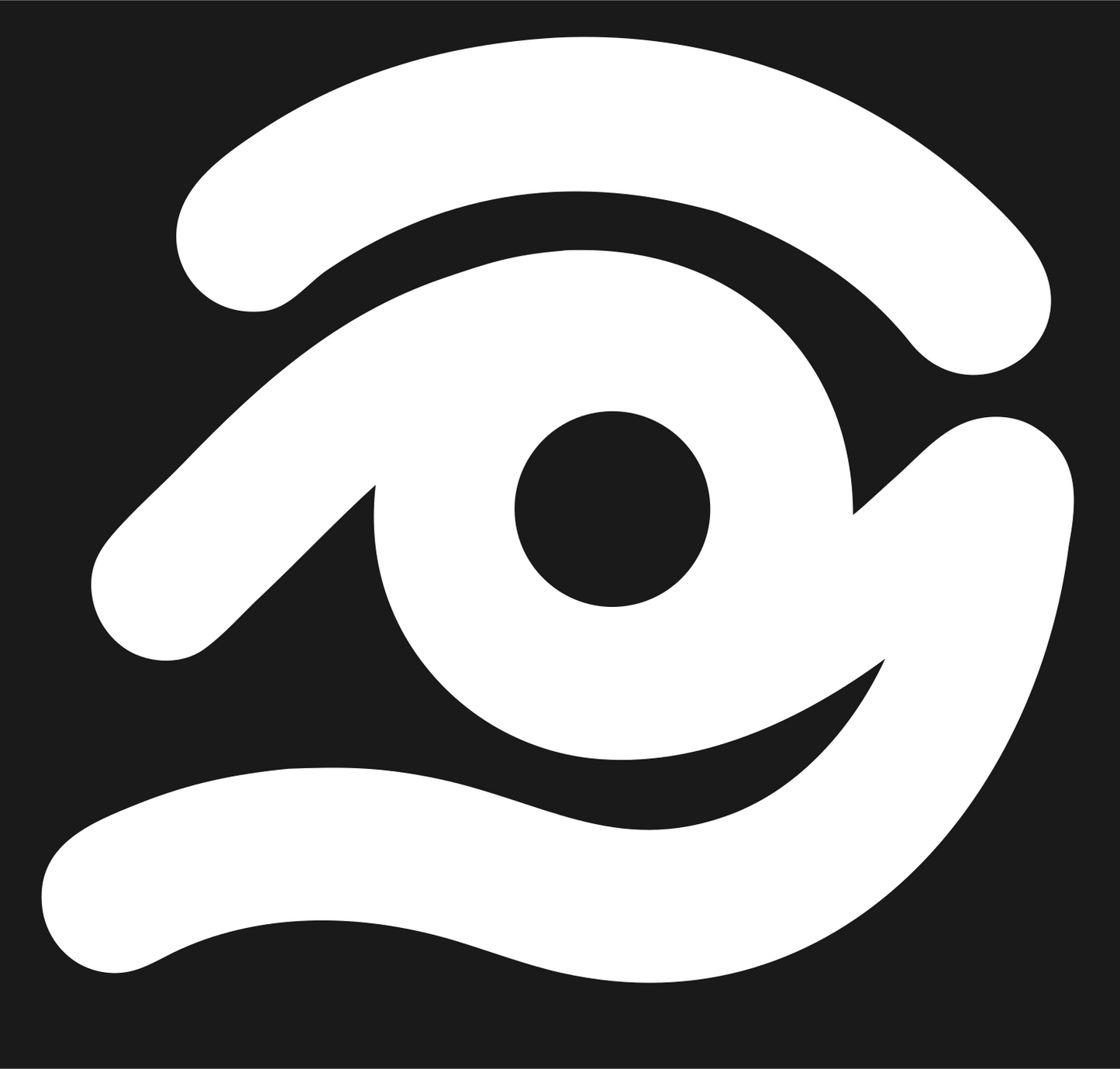 Monoline Eye Vortex Logo #1a1a1a/#ffffff