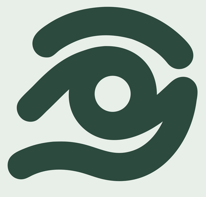 Monoline Eye Vortex Logo #e8efe9/#2d4a3e