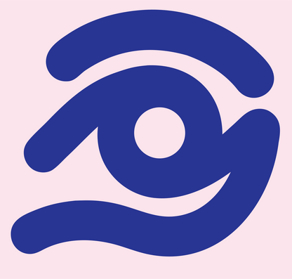 Monoline Eye Vortex Logo #fce4ec/#283593