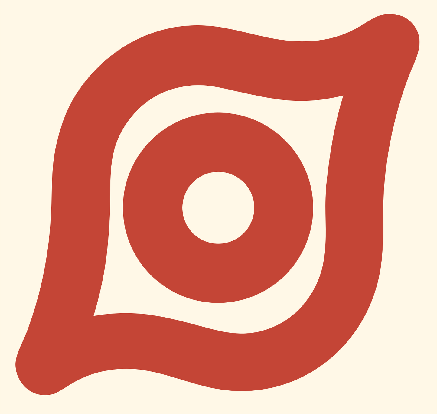 Monoline Eye Pupil Emblem #fff8e7/#c44536