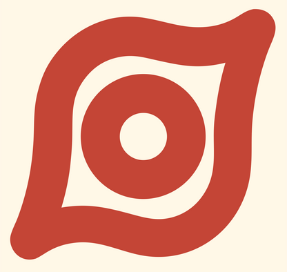 Monoline Eye Pupil Emblem #fff8e7/#c44536