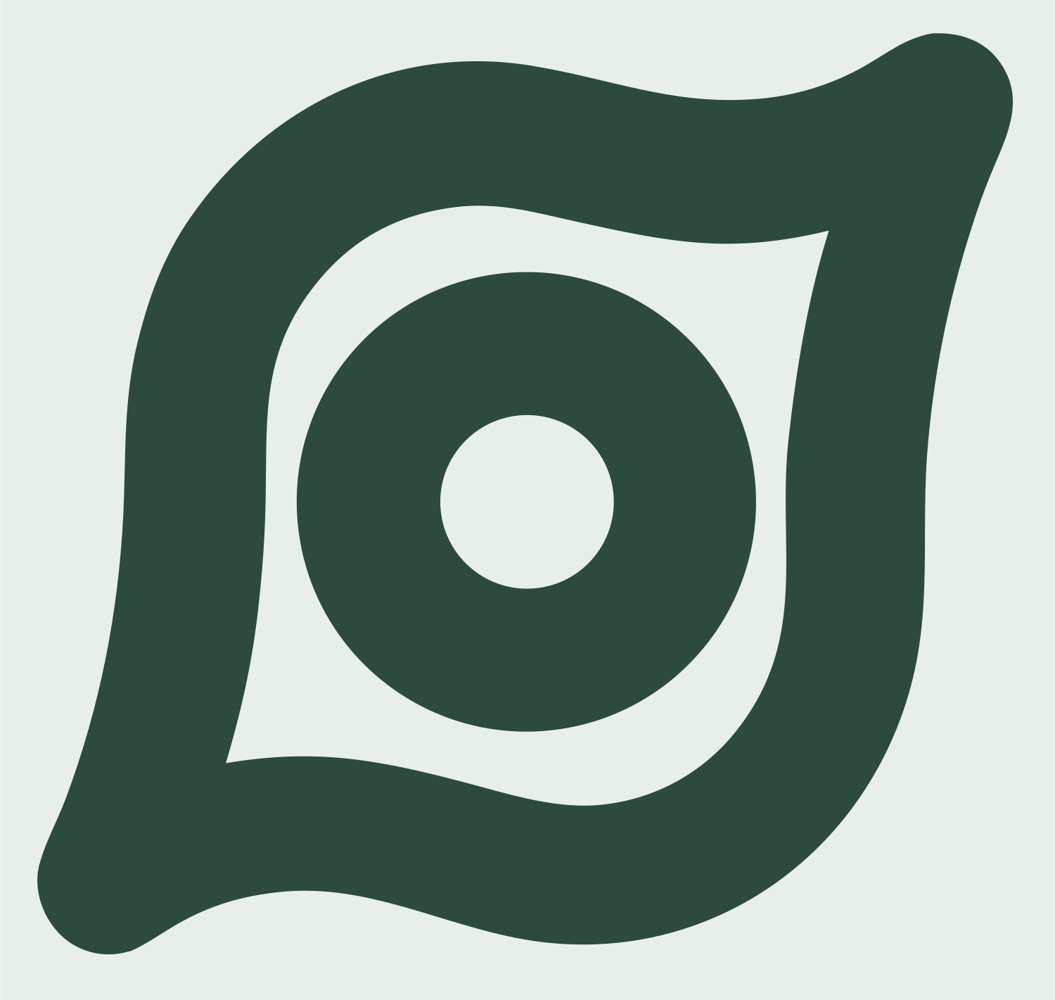 Monoline Eye Pupil Emblem #e8efe9/#2d4a3e