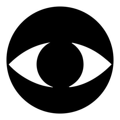 Negative Space Eye Circle Badge #ffffff/#000000