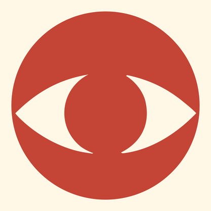 Negative Space Eye Circle Badge #fff8e7/#c44536