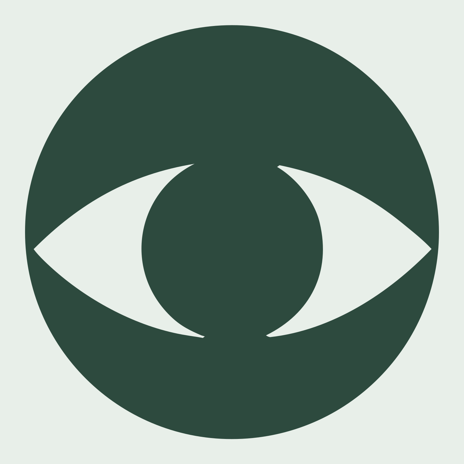 Negative Space Eye Circle Badge #e8efe9/#2d4a3e