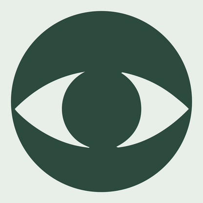 Negative Space Eye Circle Badge #e8efe9/#2d4a3e