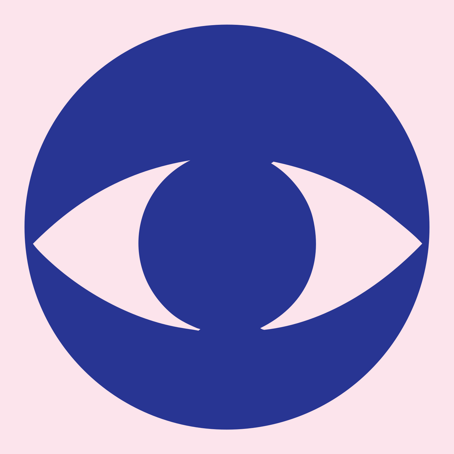 Negative Space Eye Circle Badge #fce4ec/#283593