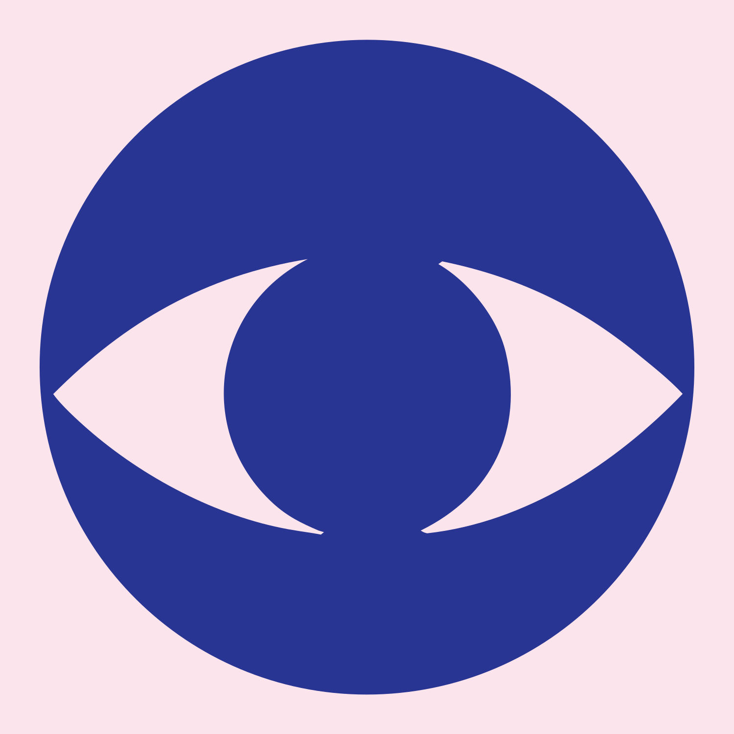 Negative Space Eye Circle Badge #fce4ec/#283593