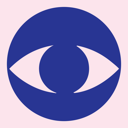 Negative Space Eye Circle Badge #fce4ec/#283593
