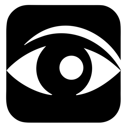 Negative Space Eye Rounded Badge #ffffff/#000000
