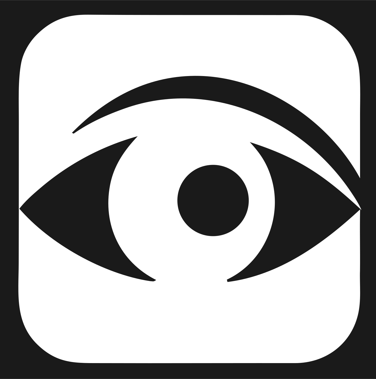 Negative Space Eye Rounded Badge #1a1a1a/#ffffff