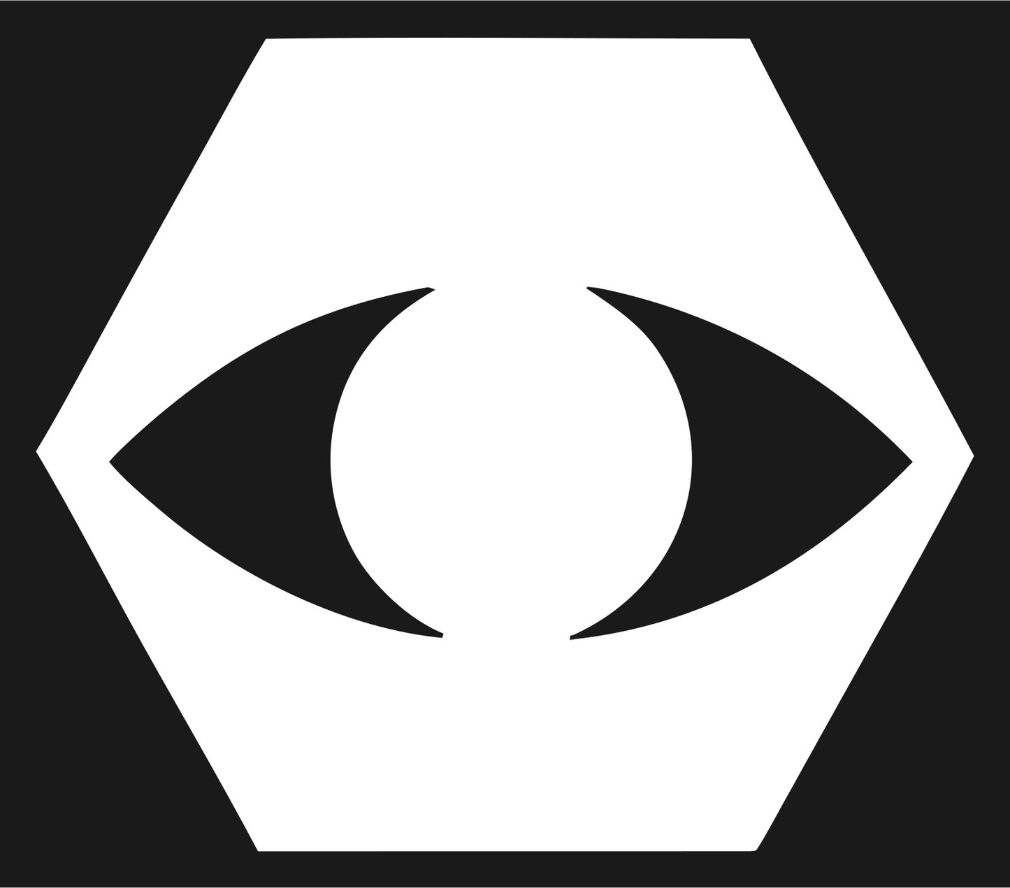 Hexagon Eye Negative Space Mark #1a1a1a/#ffffff