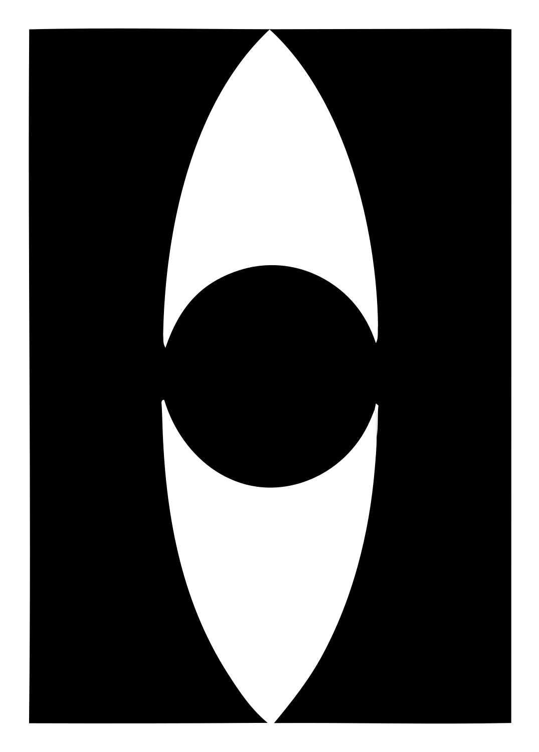 Negative Space Oval Eye Icon #ffffff/#000000