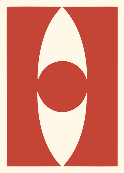 Negative Space Oval Eye Icon #fff8e7/#c44536