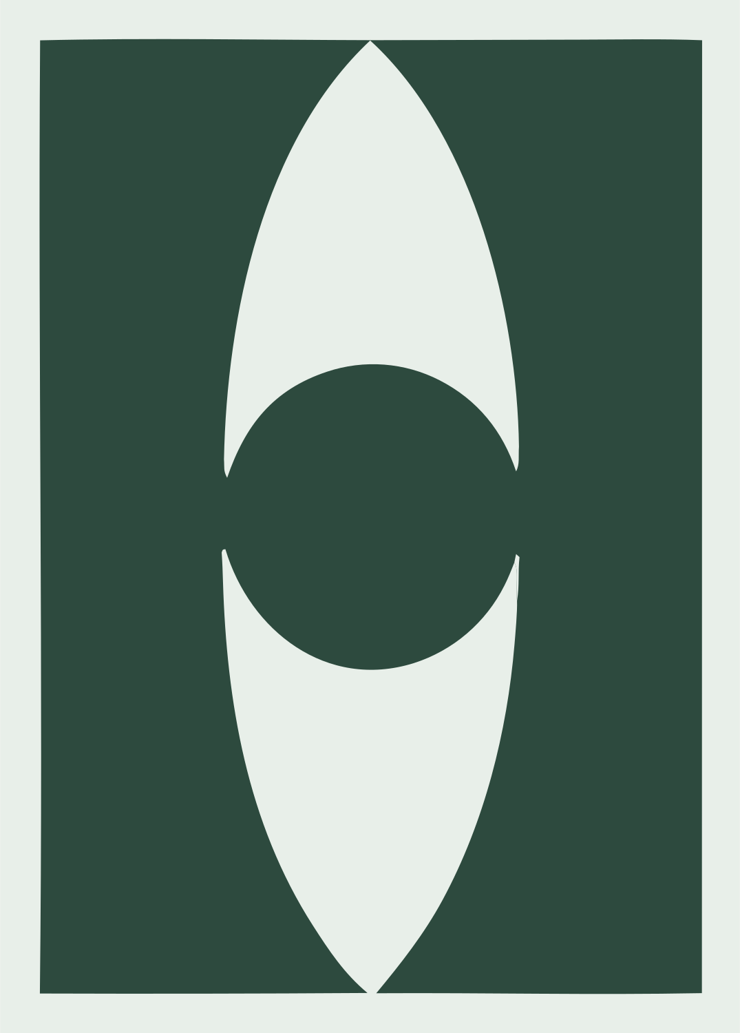 Negative Space Oval Eye Icon #e8efe9/#2d4a3e