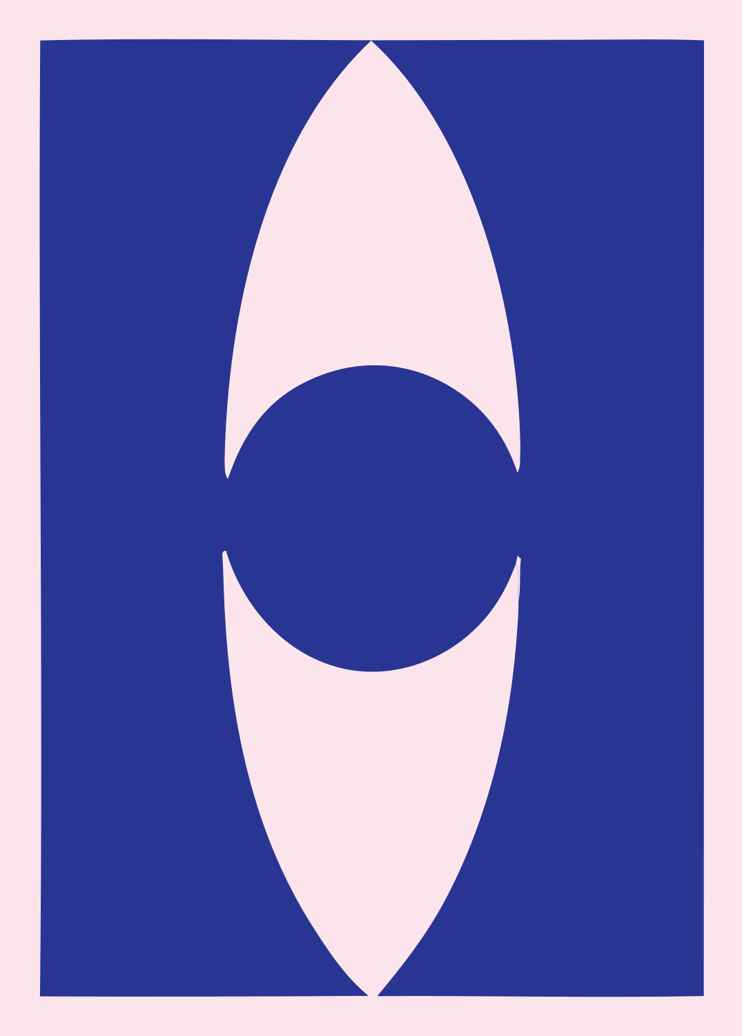 Negative Space Oval Eye Icon #fce4ec/#283593