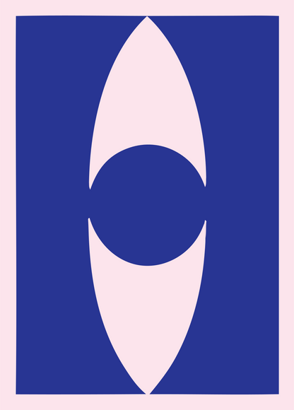 Negative Space Oval Eye Icon #fce4ec/#283593