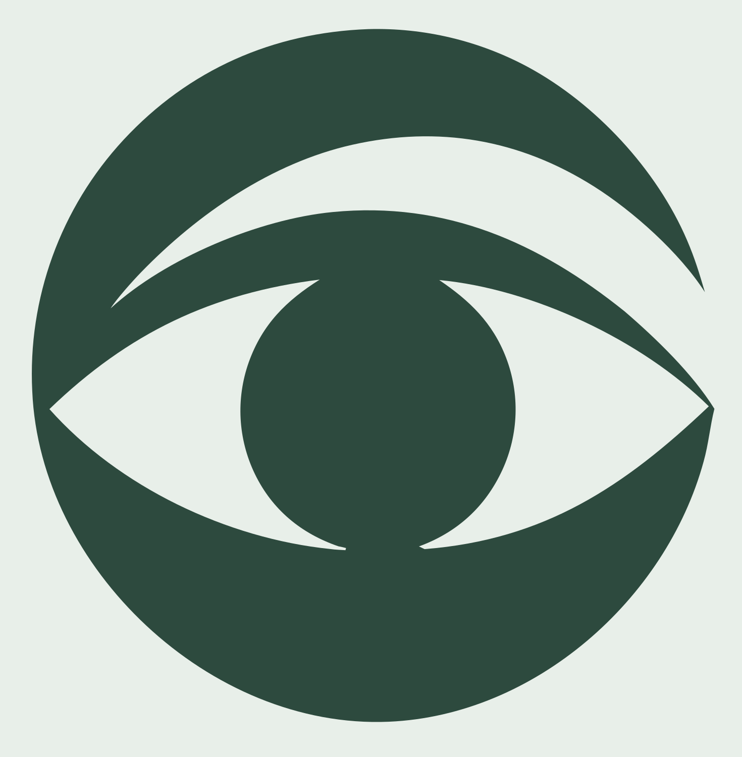 Negative Space Eye Crest #e8efe9/#2d4a3e