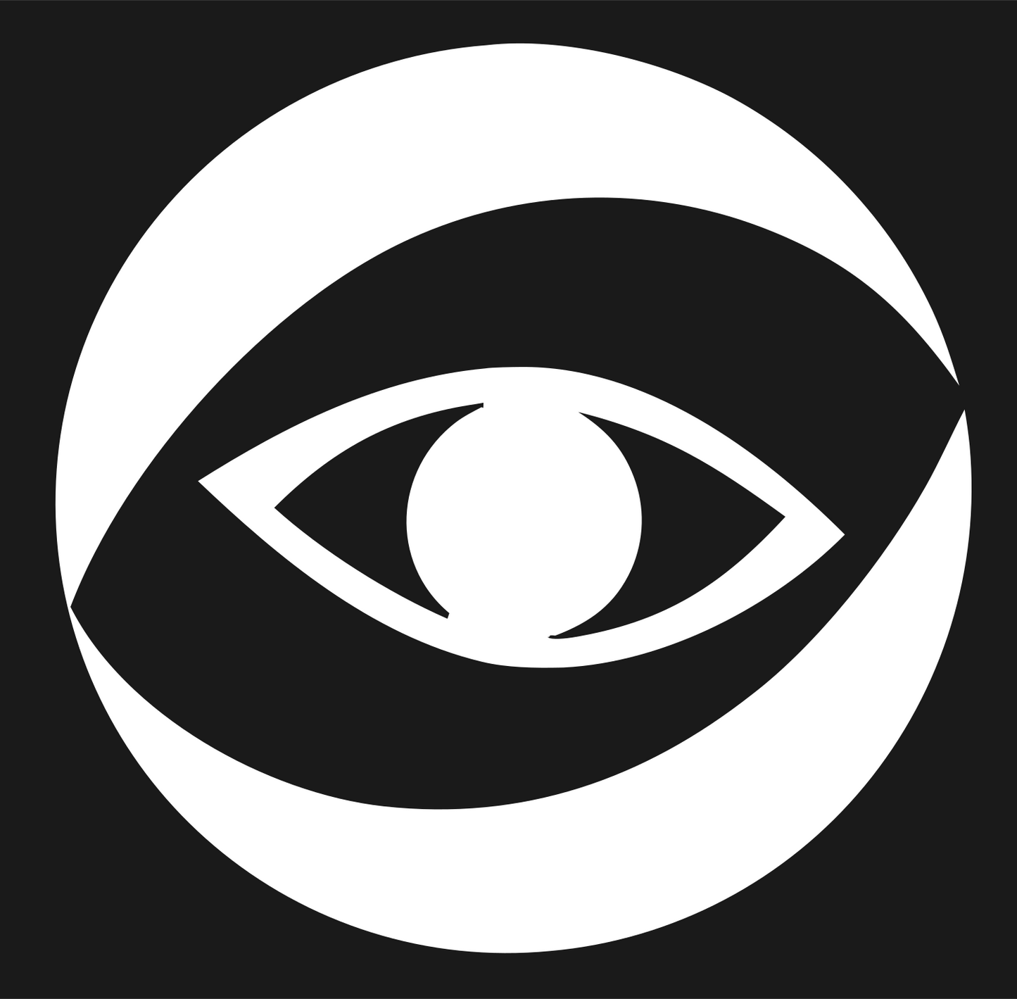 Negative Space Eye Sphere Logo #1a1a1a/#ffffff