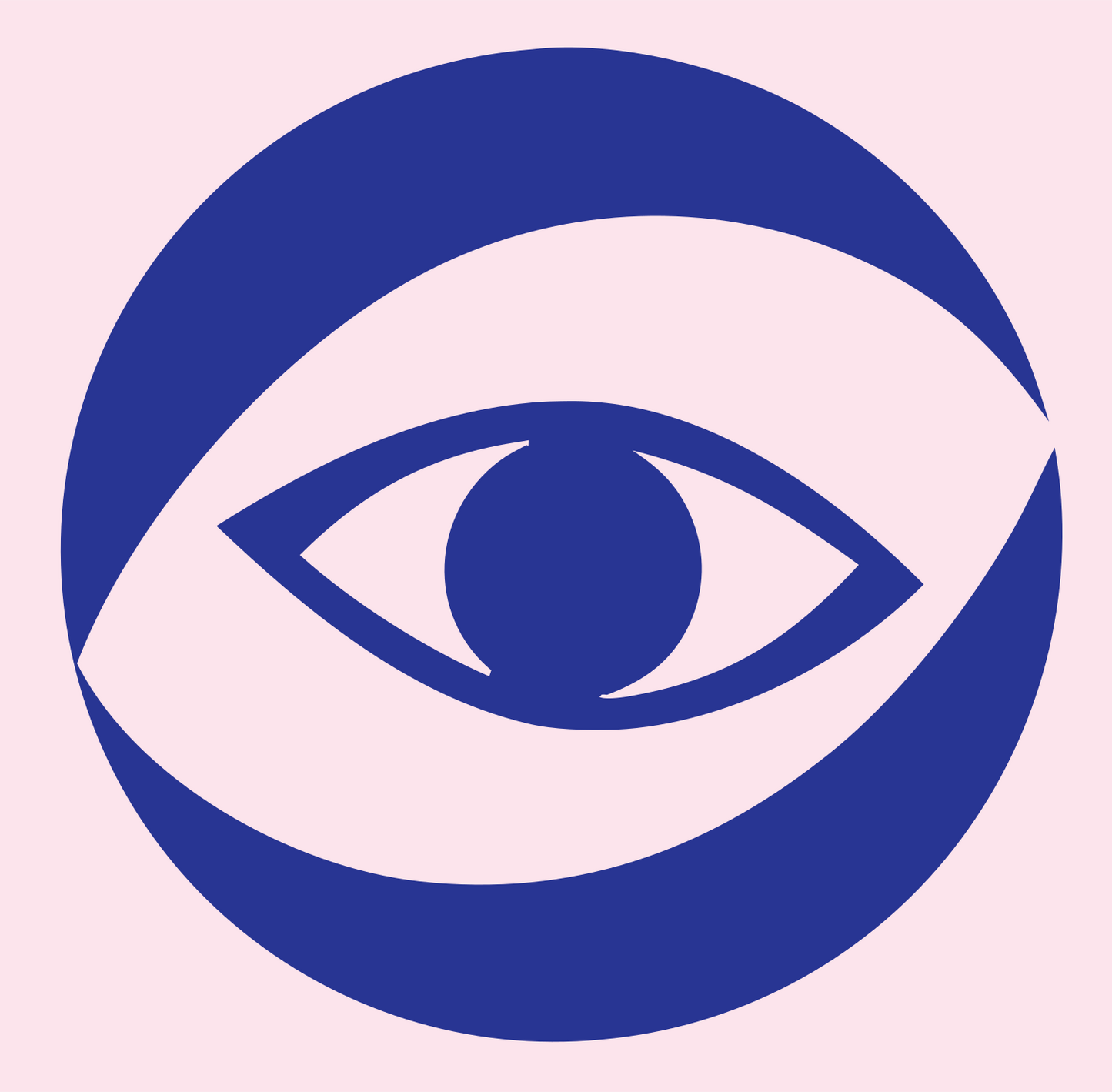 Negative Space Eye Sphere Logo #fce4ec/#283593