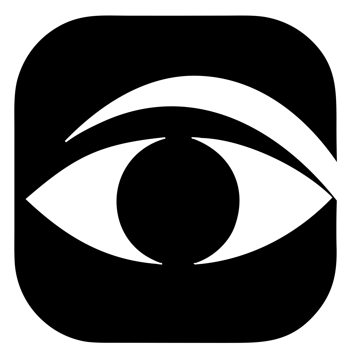 Negative Space Eye Square Badge #ffffff/#000000