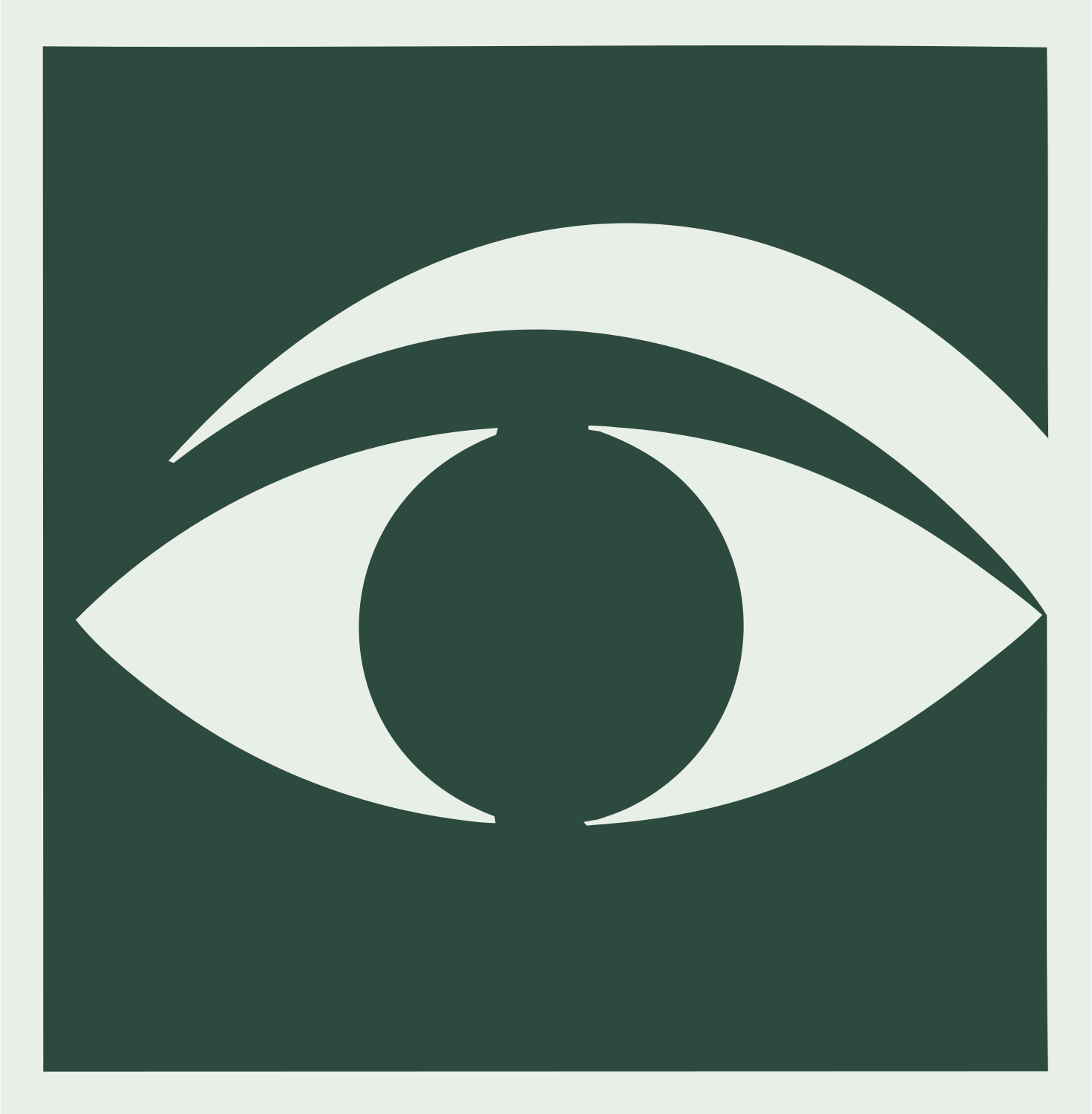 Negative Space Eye Block Mark #e8efe9/#2d4a3e