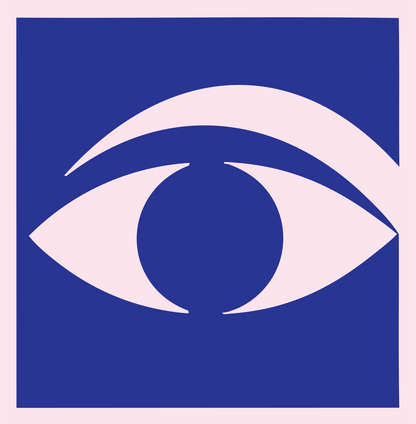Negative Space Eye Block Mark #fce4ec/#283593