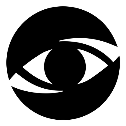 Negative Space Eye Circle Logo #ffffff/#000000