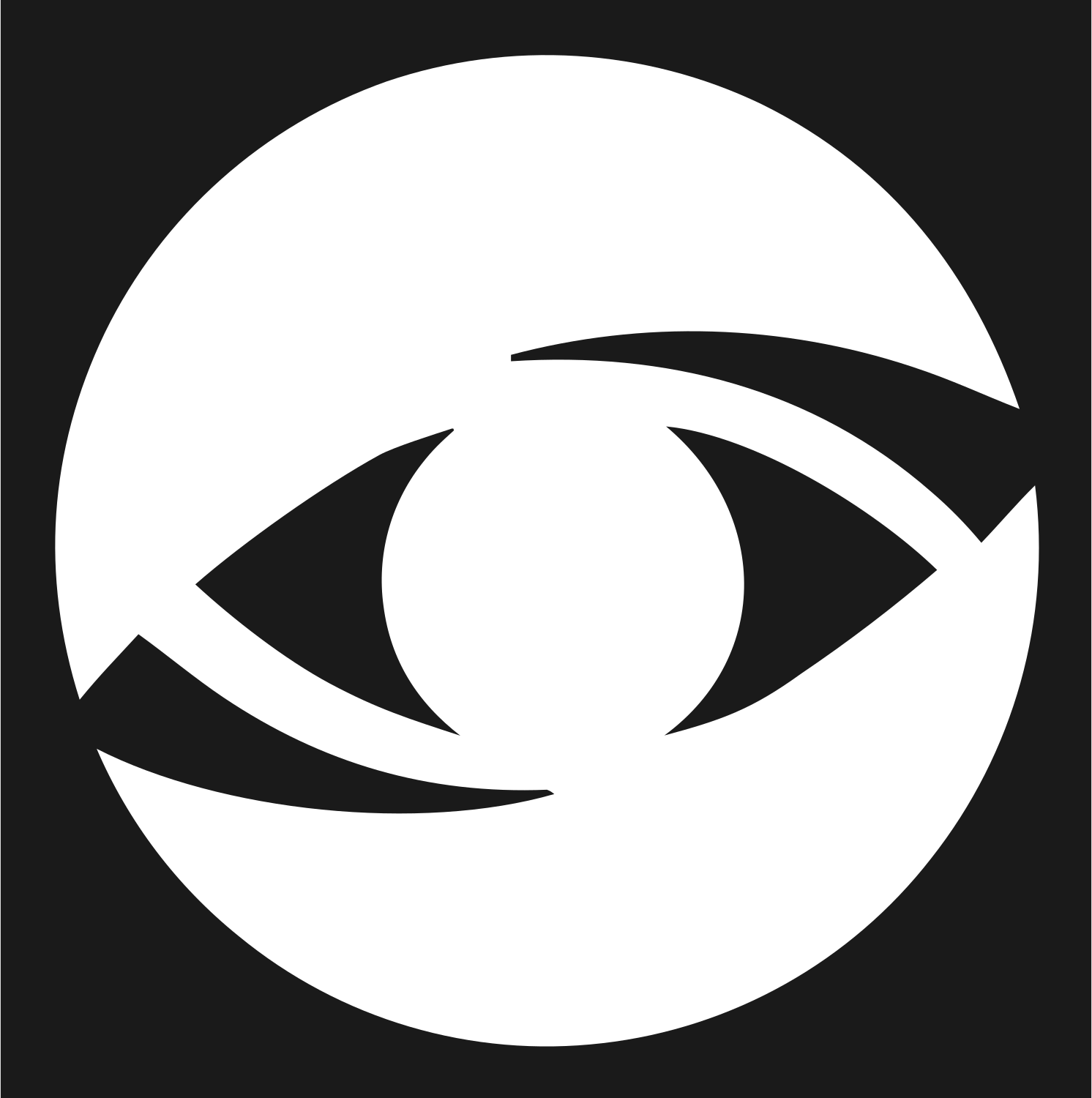 Negative Space Eye Circle Logo #1a1a1a/#ffffff