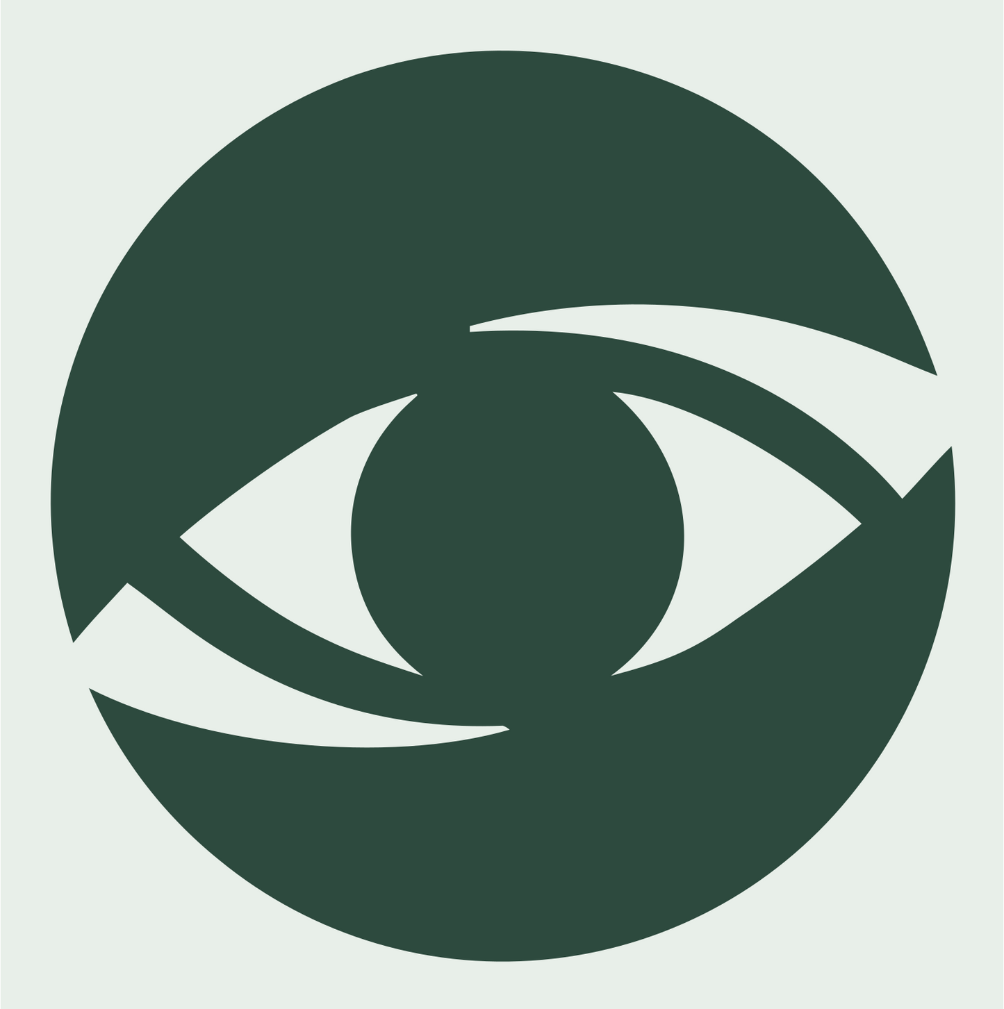 Negative Space Eye Circle Logo #e8efe9/#2d4a3e