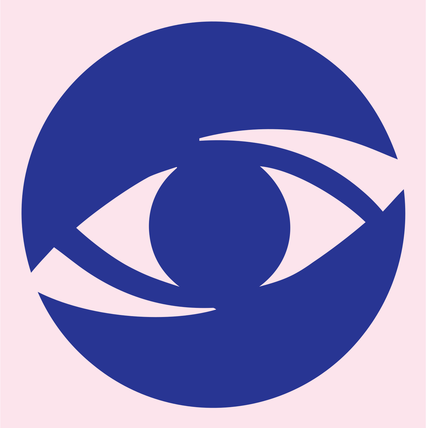 Negative Space Eye Circle Logo #fce4ec/#283593