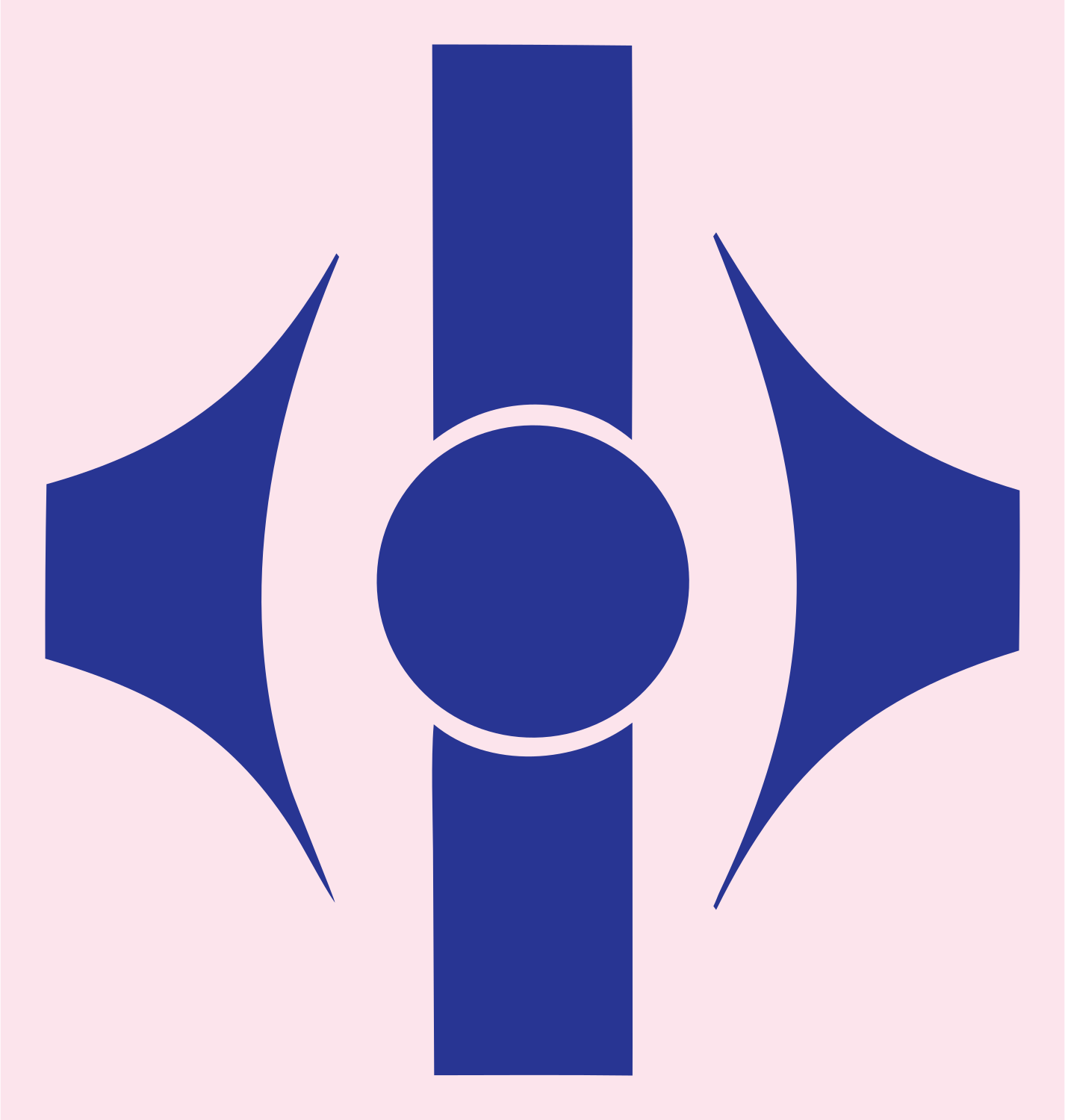 Heavy Cross Eye Emblem #fce4ec/#283593