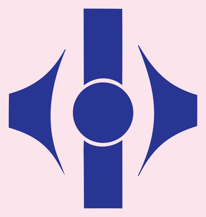 Heavy Cross Eye Emblem #fce4ec/#283593