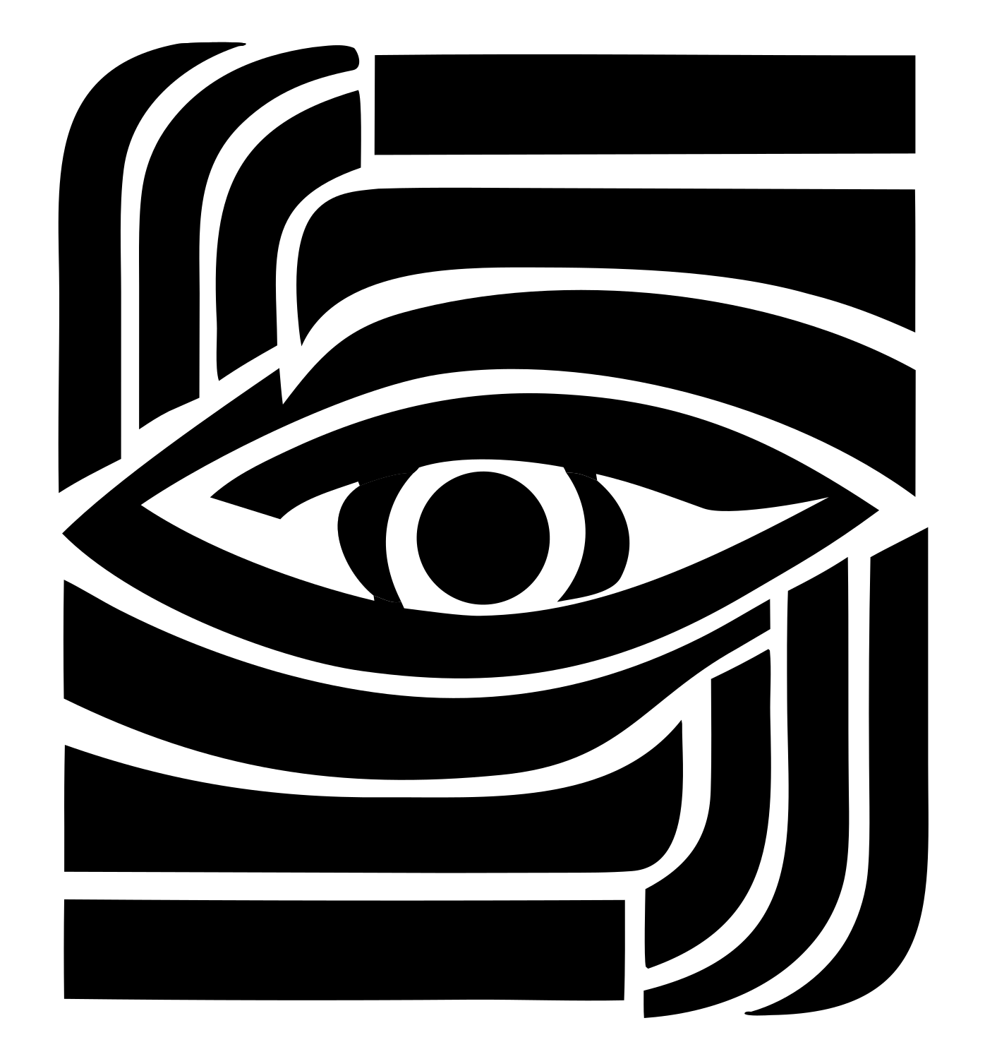 Bold Striped Eye Emblem #ffffff/#000000