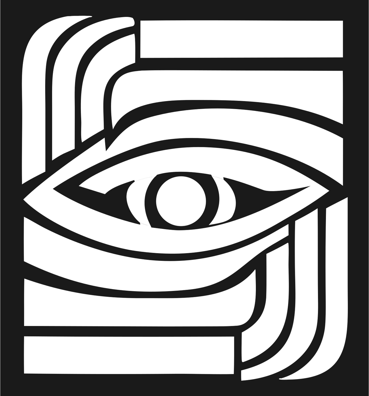 Bold Striped Eye Emblem #1a1a1a/#ffffff