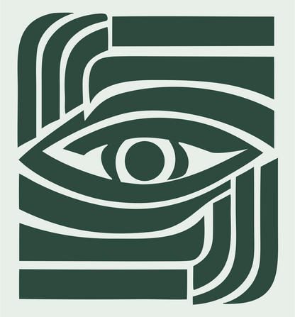 Bold Striped Eye Emblem #e8efe9/#2d4a3e