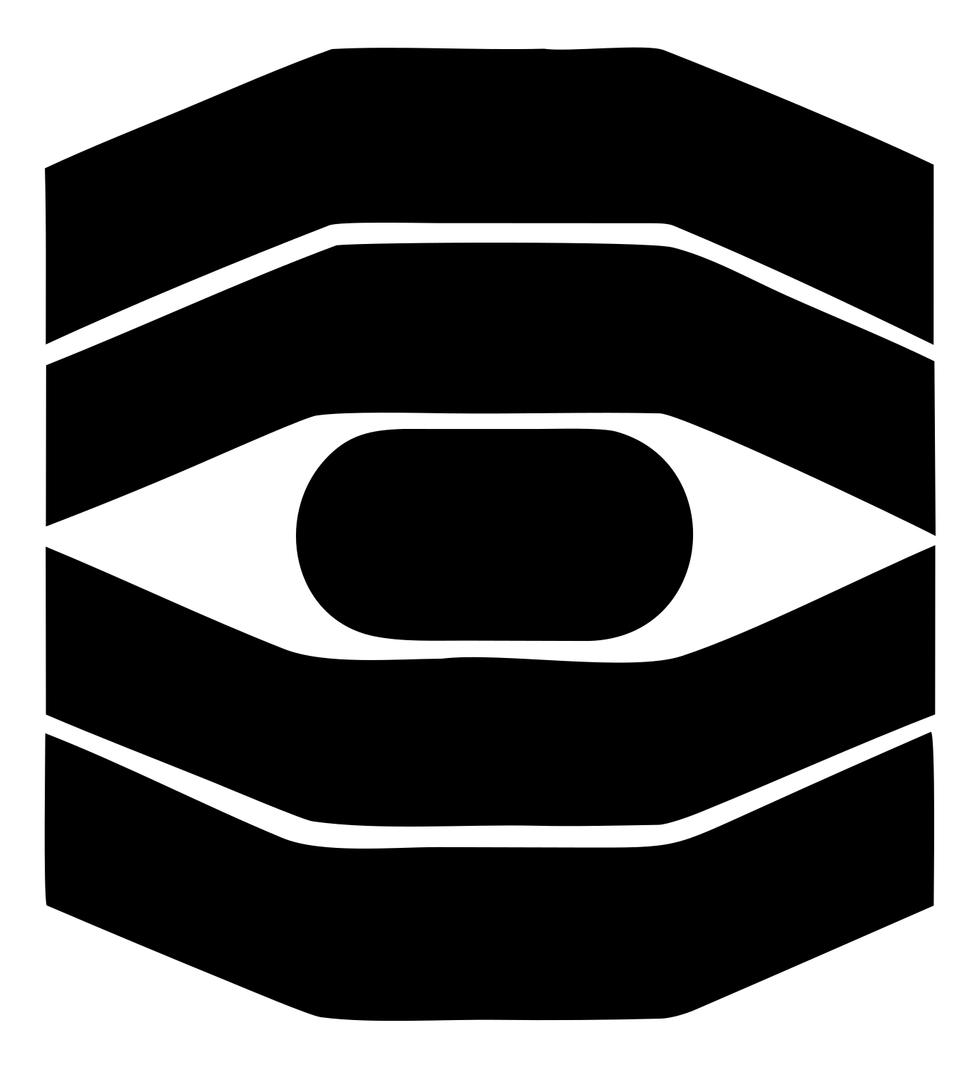 Heavy Octagon Eye Badge #ffffff/#000000