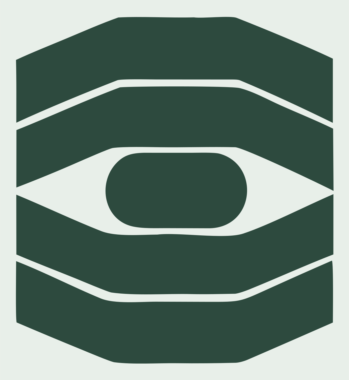 Heavy Octagon Eye Badge #e8efe9/#2d4a3e