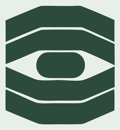 Heavy Octagon Eye Badge #e8efe9/#2d4a3e